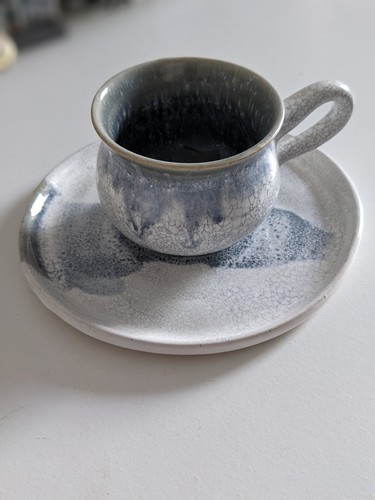 Blue white studio pottery - white,