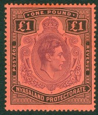 SG 143 Nyasaland 1938-44. £1