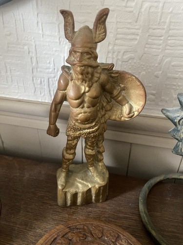 Vintage solid brass viking - brass,