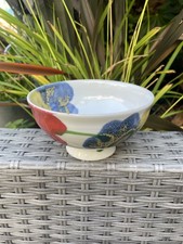 Dartington pottery  Janice Tchalenko poppy pattern design cereal bowl 