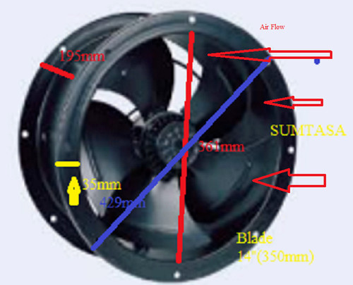 350mm industrial duct fan - 350mm,
