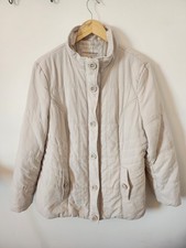 Ladies Vintage Bhs Casual Wear Stone Colour Winter Coat Size 20 - Cream/Beige