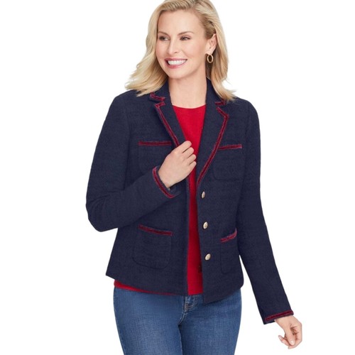 Talbots piped tweed jacket - talbots,