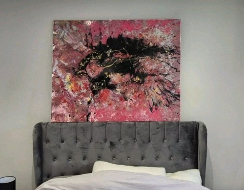 Large abstract pink black - ,