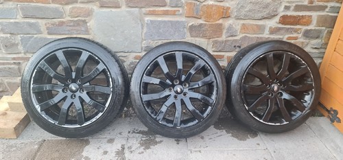 Three alloy wheels - and, tyres