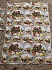Pair of Vintage Curtains - Horse & Coach - 1940s -  66" x 45"