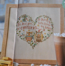 Owl Lovebirds In Floral Heart