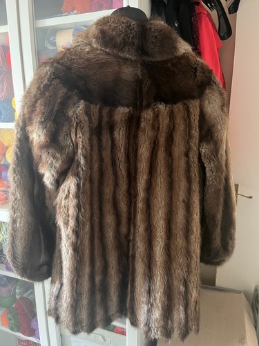 Vintage brown rabbit fur - brown, coat