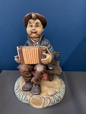 VINTAGE PORCELAIN FIGURINE OLD MAN TRAMP HOBO ACCORDION PLAYER