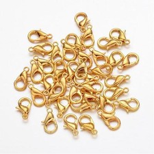 Lobster Clasps Gold Tone 12mm