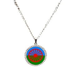 Gypsy Romani People Silver Colour Necklace With Diamante Pendant + Gift Box