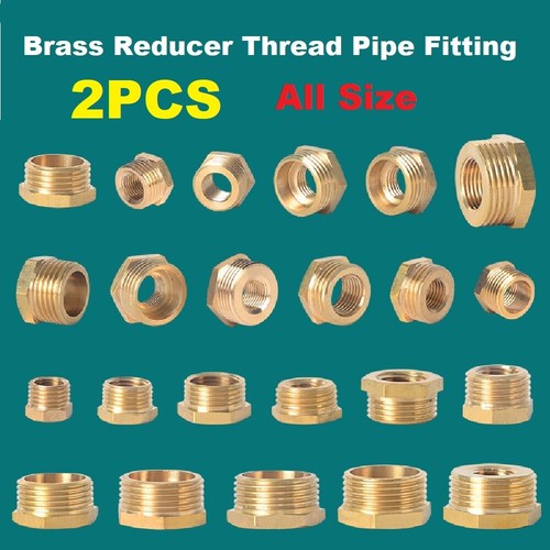 2pcs brass reducer connector - brass,
