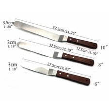 3PC Set Cake Decor Angle Spatula Palette Knife Icing Spreader Stainless Smoother