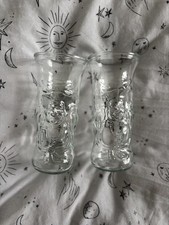 Pair of Lucky Buddha Embossed Beer Glasses - 16.5 cm Tall