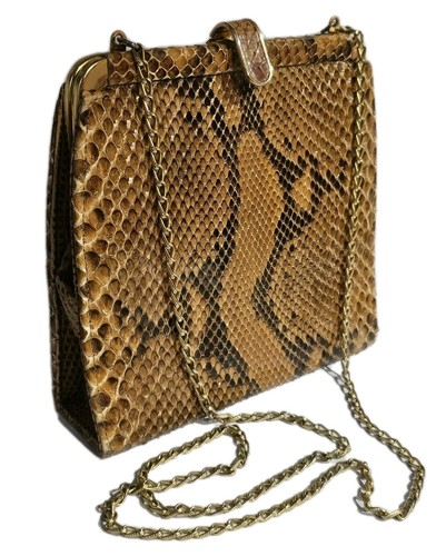 Vintage python skin handbag - python,