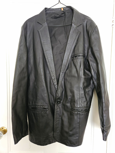 Vintage real leather blazer - real,