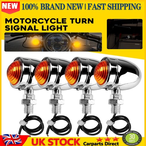 Chrome motorcycle turn - x4,