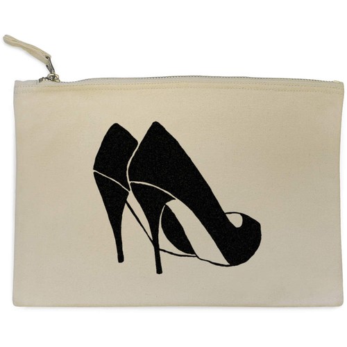 Shoes canvas zip clutch bag - 'shoes',