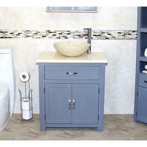 Bathroom vanity grey painted - bathroom,