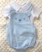 Baby Boys Blue Embroidered