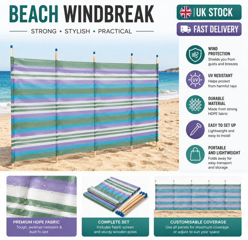 Green beach windbreak - green,