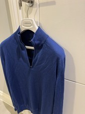 J Lindeberg Kian Half Zip Jumper In Blue large Mint Condition