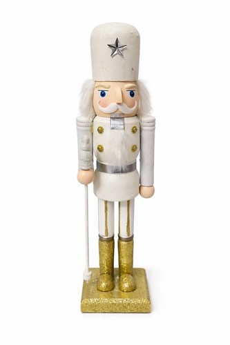 White gold wooden nutcracker - &,