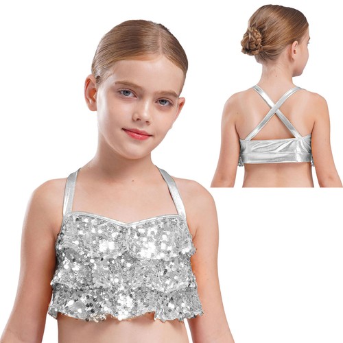 Girls metallic sequins ruffle - metallic,
