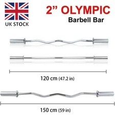 Olympic Straight or Curl Barbell Bar Loading 2" Weight Plates - 330lb Capacity
