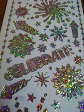Celebrate  - Holographic Rainbow Fireworks Card Making Peel Offs 