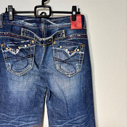 Red pepper flare denim bell - red,