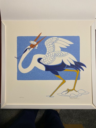 Crane rie - crane, (silk