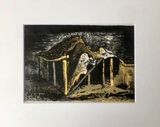 JOHN PIPER original lithograph 1944, At Lewknor - Oxford 10”x8”