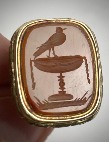 Antique victorian gilded seal - gilded,