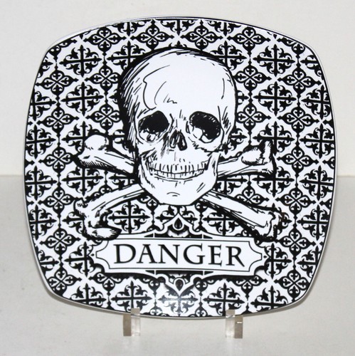 Danger plate haloween skull - plate,