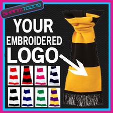 X20 PERSONALISED EMBROIDERED LOGO SCARF SCARVES FOOTBALL RUGBY SPORTS TEAM