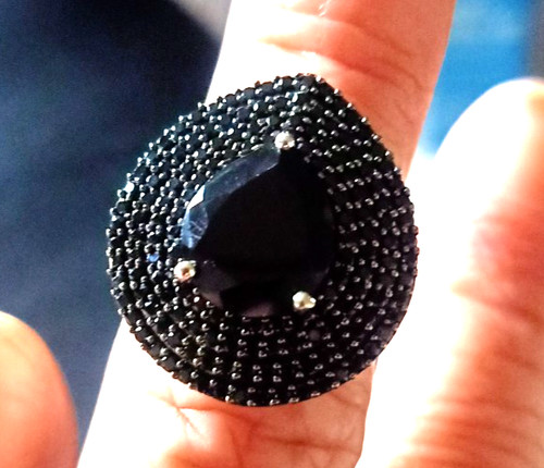 925 silver black spinel - s,