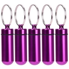 5PCS outdoor Pill box Keychain Medicine Case Bottle Drug  Holder  container
