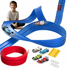 Flexible Race Track Children Toys DIY Double-Track Racing Car Ramp Track Compati