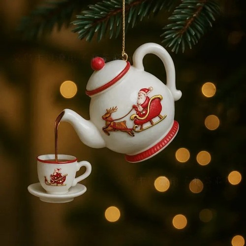Christmas tree ornament teapot - ornament,