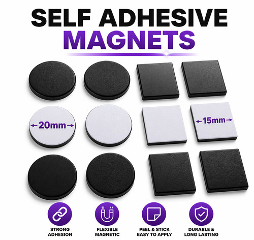 Self adhesive magnetic discs - self,