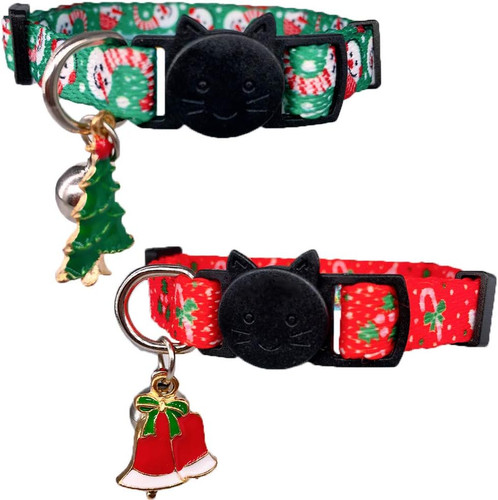 Pack christmas cat collars - christmas,