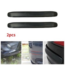 2Pcs Cars Carbon Fiber Anti-rub Strip Bumper Corner Protector Guard Black Unique