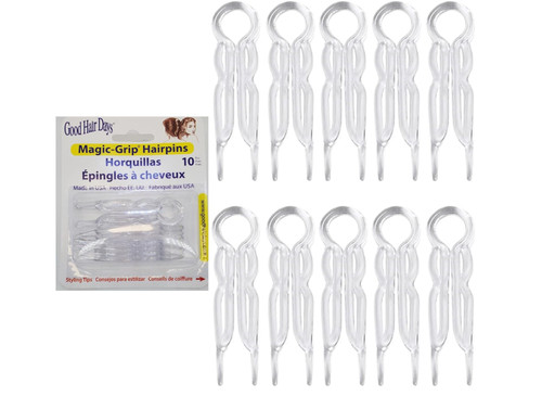 Clear magic grip hair pins - magic,