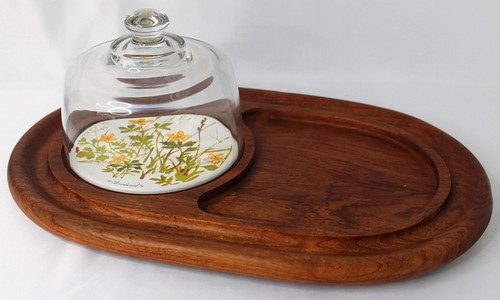 Vtg goodwood teak cheese tray - goodwood,