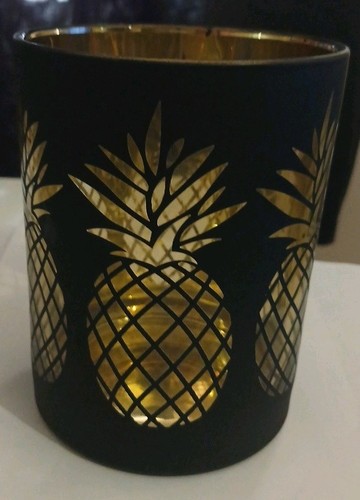 Hurricane vase black gold - vase, black/gold