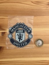 Premier League Manchester United Dark Blue Silver Silicon Iron On Patch Badge