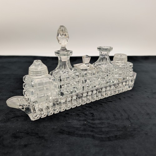 Cut glass piece cruet - cut,