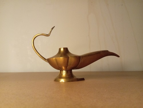 Aladdin genie lamp brass - lamp,
