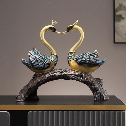 Swan couple statue - couple,